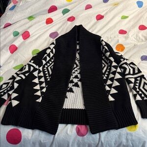 Express Black and White Patterned Cardigan